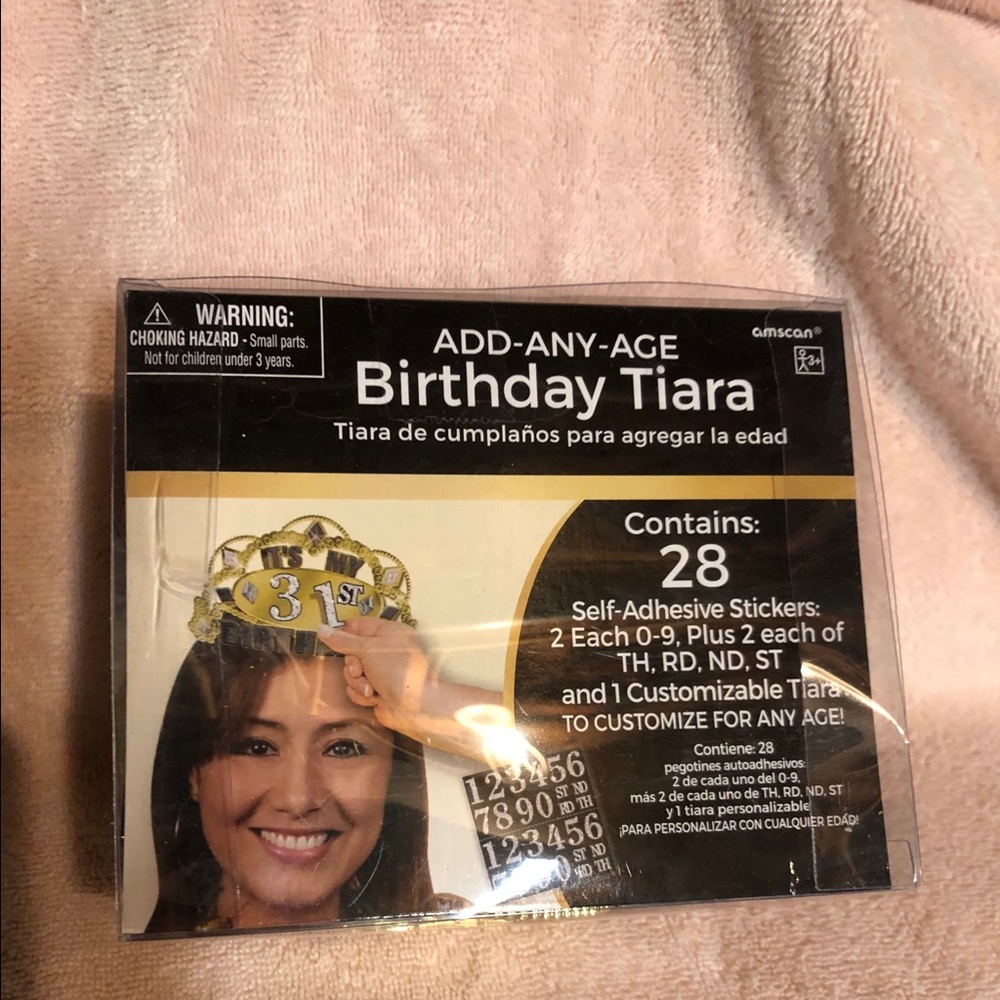 Plastic birthday tiara (make any age)